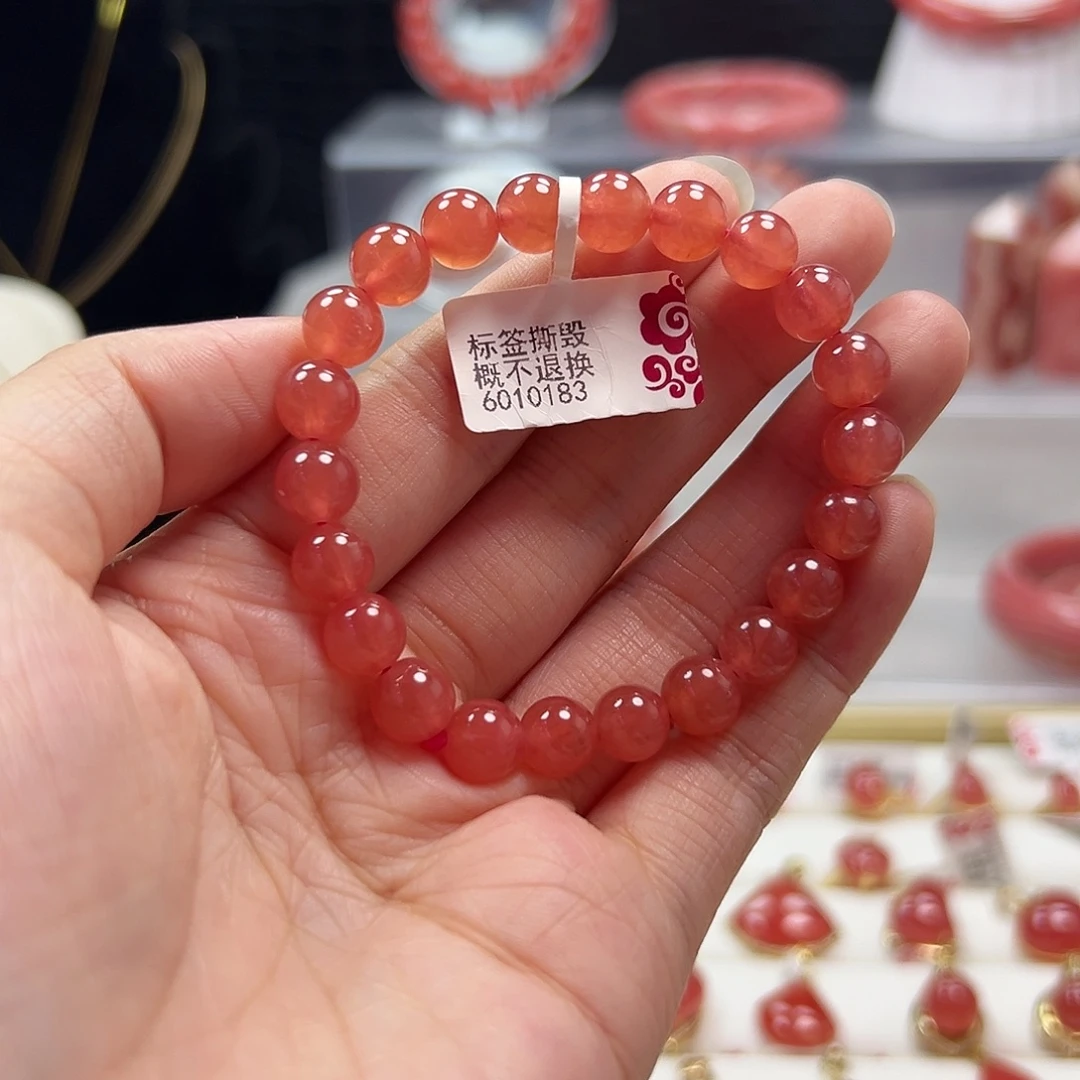 菱锰矿（红纹石）未镶嵌手串