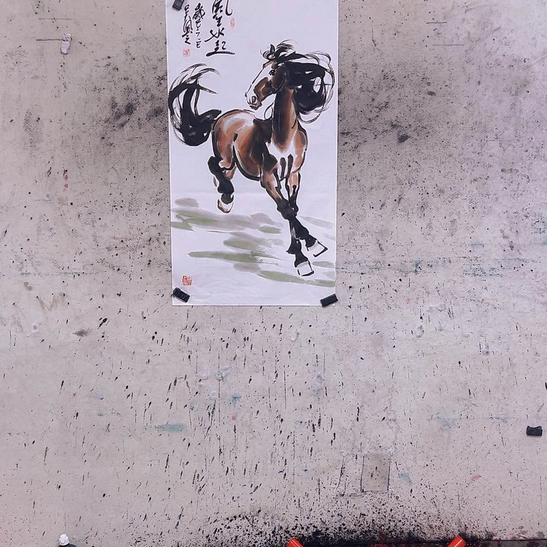 国画老*雀三尺50x100c m c m