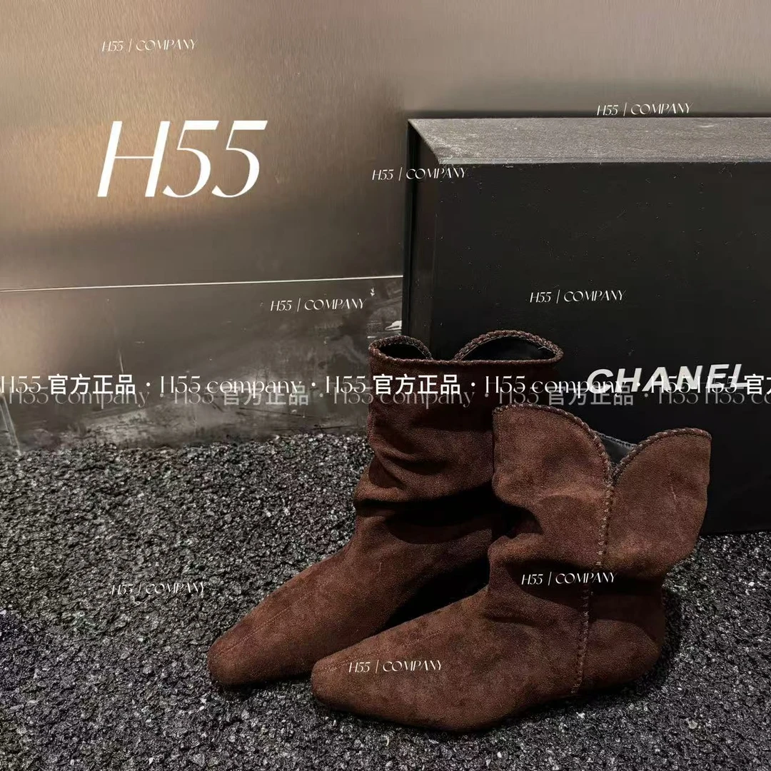 【一只璐甄选】H027-H55几何乐章|法式尖头V口短靴71-2798