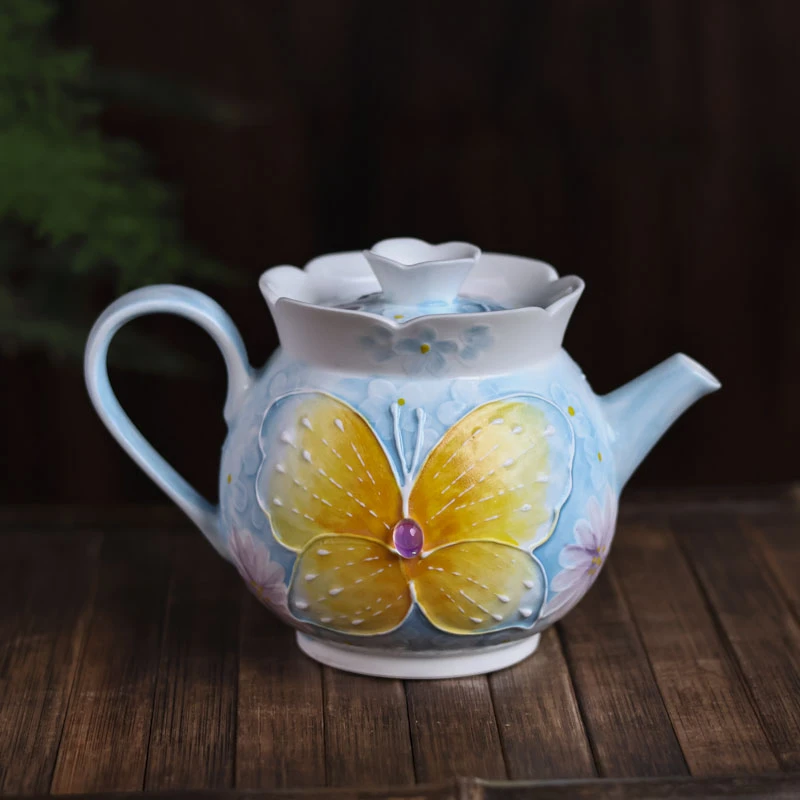 【静姐小院】丝光蝶恋花葵口壶（观山色0033）