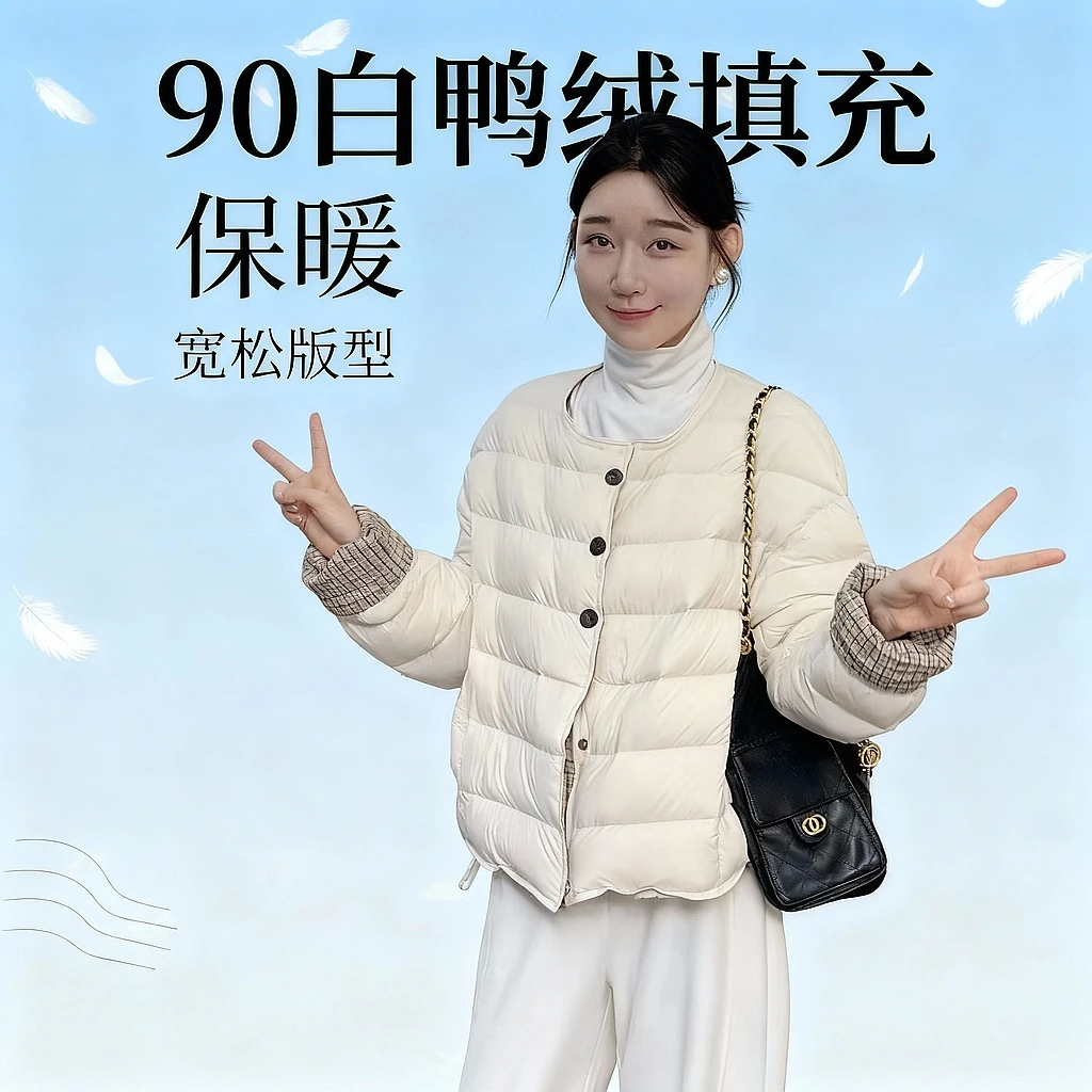 OUDOCKEE 鸥鸥 【棉花糖】90白鸭绒韩系新款宽松羽绒服 RACAF820T