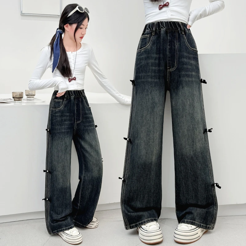 女童牛仔裤春秋2025新款儿童秋装宽松裤子中大童女孩秋季休闲长裤