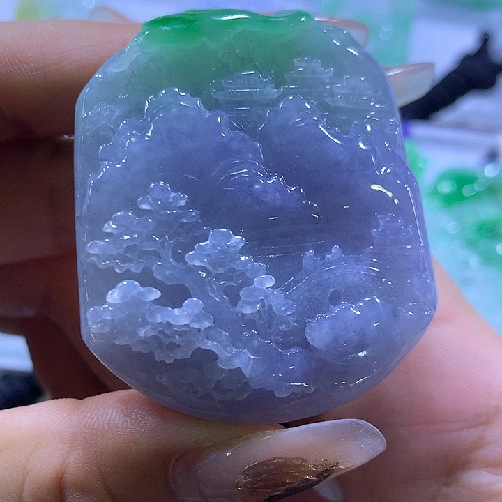 颈饰未镶嵌翡翠天然翡翠A货吊坠