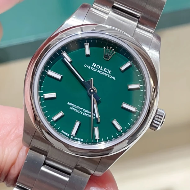 99新 Rolex/劳力士 蚝式恒动31绿盘自动机械女表盒证