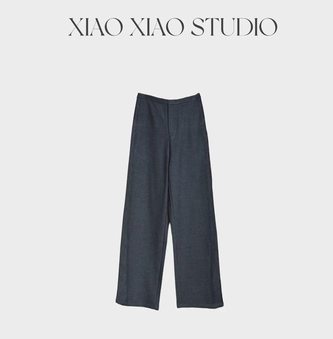潇潇STUDIO-精简美学 秋新款窄版垂感女直筒休闲百搭裤