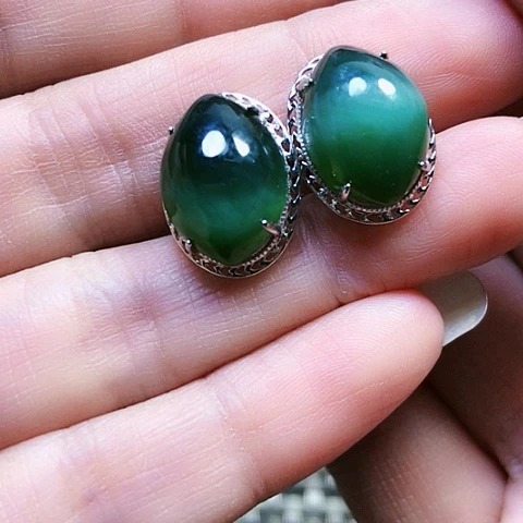 和田玉银S925镶嵌戒指