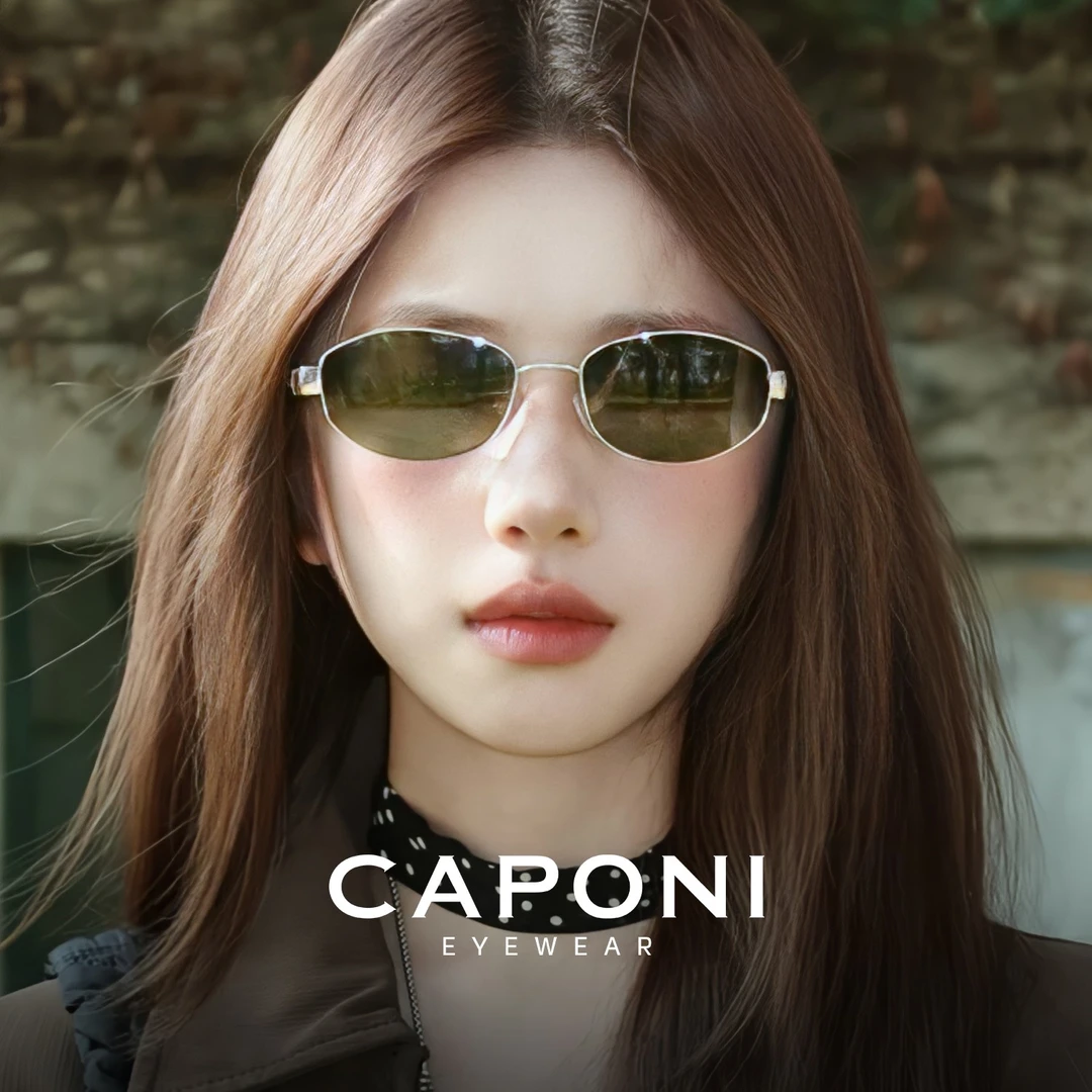 CAPONI轻奢老钱风墨镜女高级感2026新款复古猫眼椭圆太阳镜34008商品图