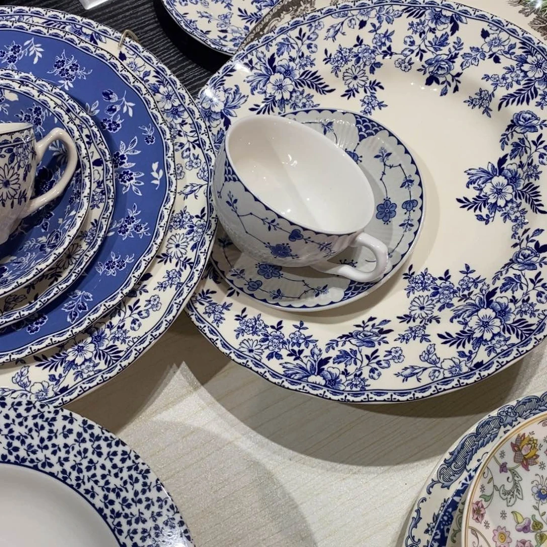 瓷全新唐草咖啡杯碟