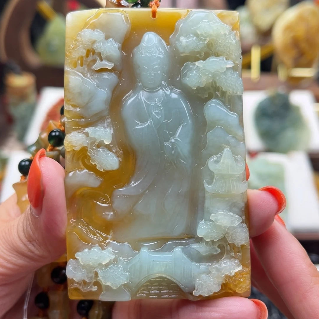 岫玉未镶嵌挂件挂件