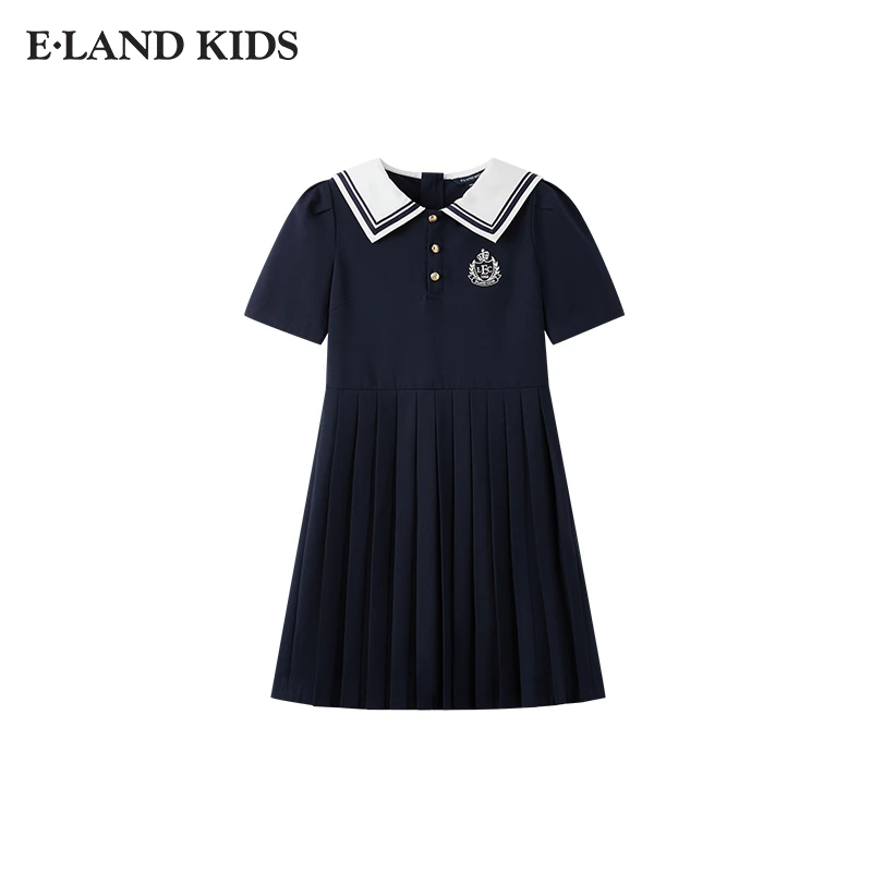 【银泰百货XH】E·LAND KIDS儿童条纹翻领连衣裙EKOWF2427K