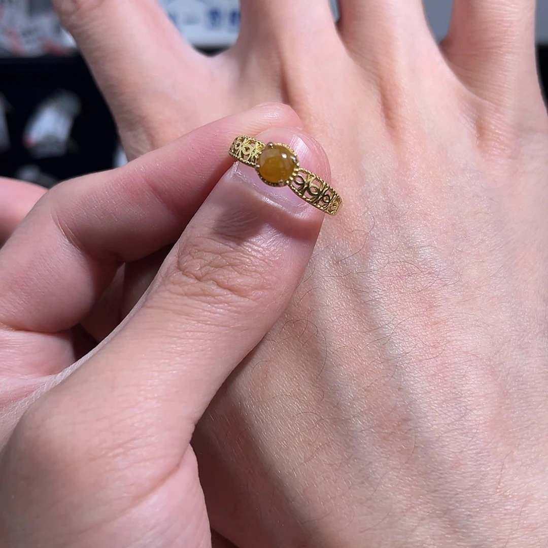 翡翠戒指银S925镶嵌hbjik