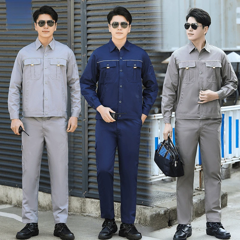 夏季纯棉薄款工作服套装电工建筑工地耐脏透气全棉薄款劳保服