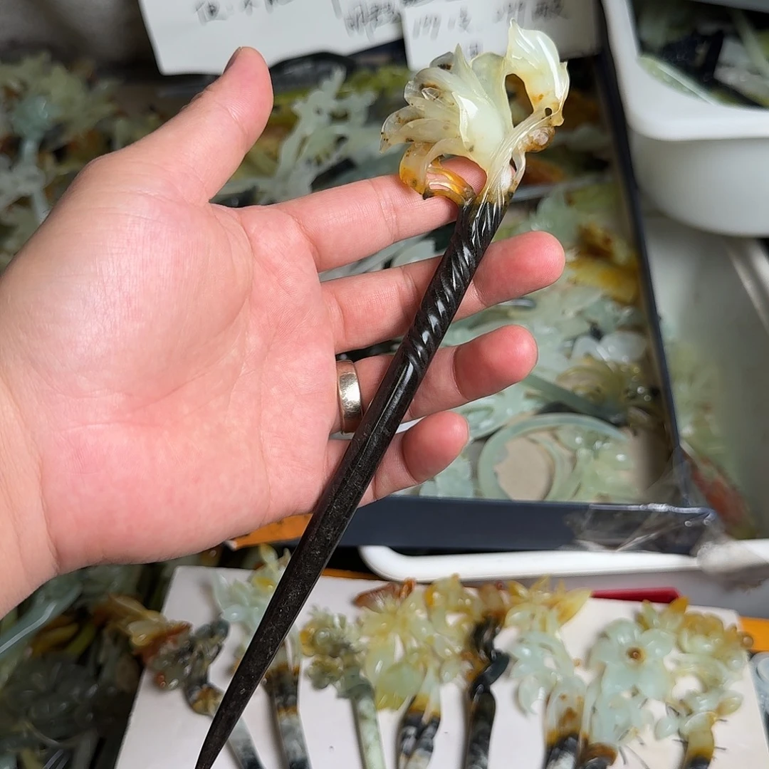 未镶嵌蛇纹石玉发饰
