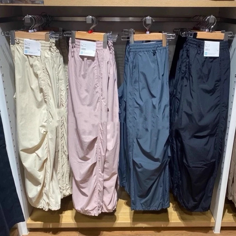 2025春季新款休闲宽松工装裤伞兵裤直筒阔腿长裤女