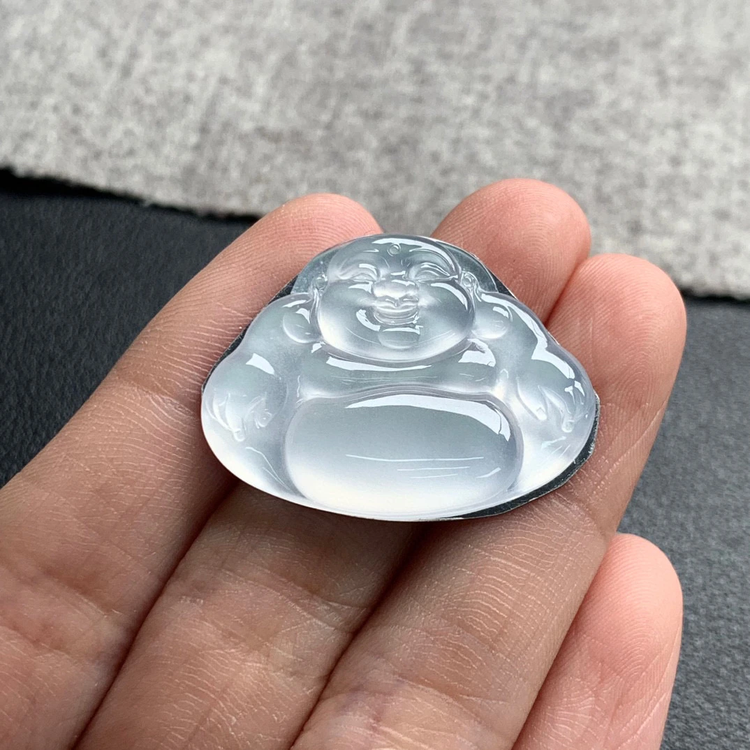 天然A货缅甸翡翠 佛公 尺寸 : 22.5-30.5-3.7