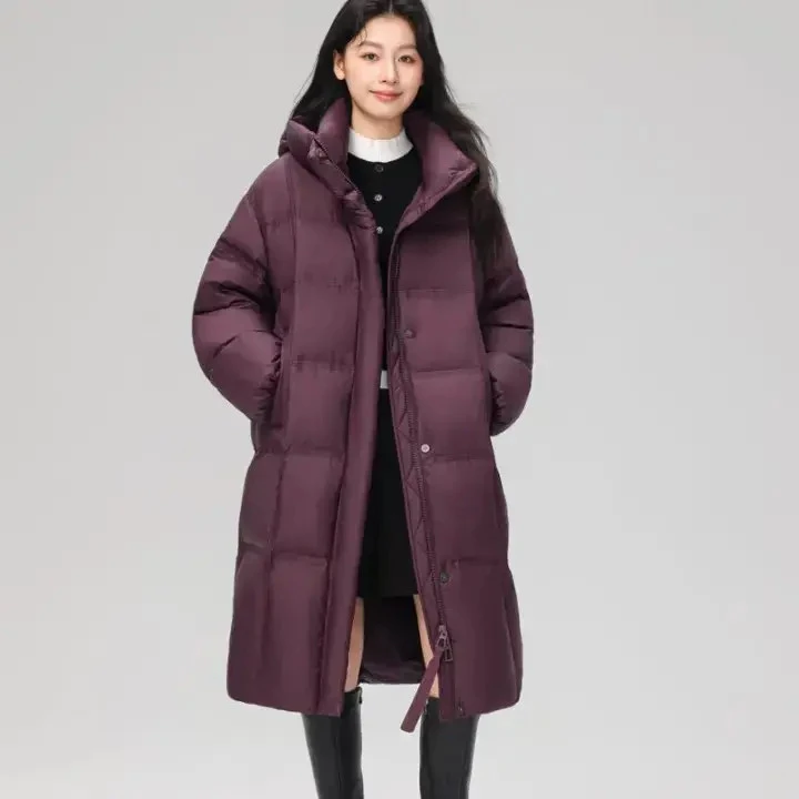 nuobeiyin/诺贝因冬季简约百搭气质保暖羽绒服中长款 XY88AW8525
