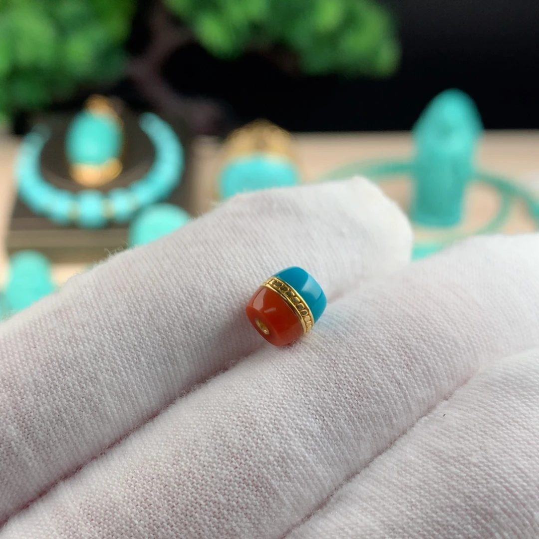 【闪购商品】绿松石配珠卡718K金镶嵌