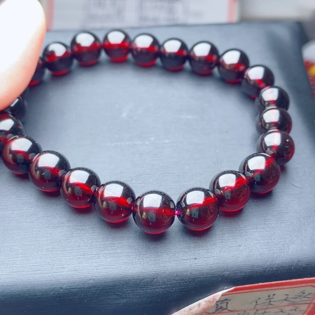 石榴石手链未镶嵌天然9毫米清仓喜欢完美勿拍