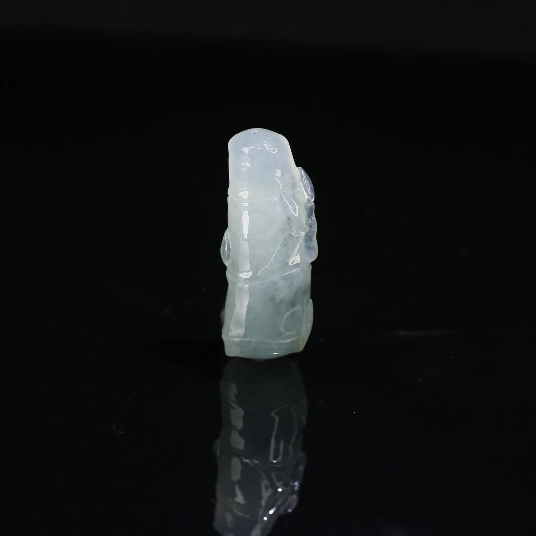 8天然缅甸翡翠A货冰飘花竹节吊坠/200144/北京中保拍卖