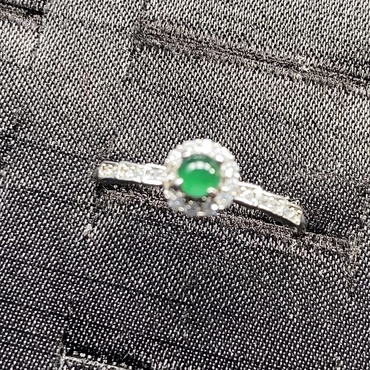 翡翠银S925镶嵌戒指