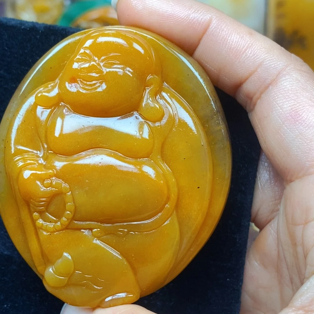 未镶嵌石英质玉（黄龙玉）吊坠(不含链)