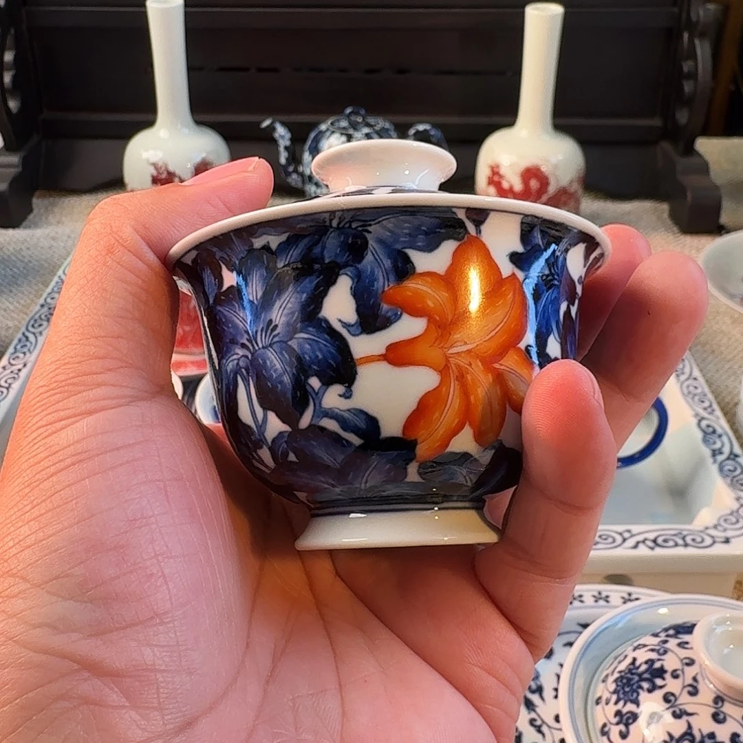 凌***远三件套，盖碗壶乘杯子，名窑口，放漏时间到啦