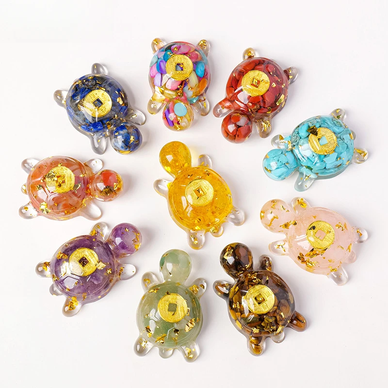 天然水晶碎石乌龟工艺品金钱龟家居创意桌面高级感装饰摆件