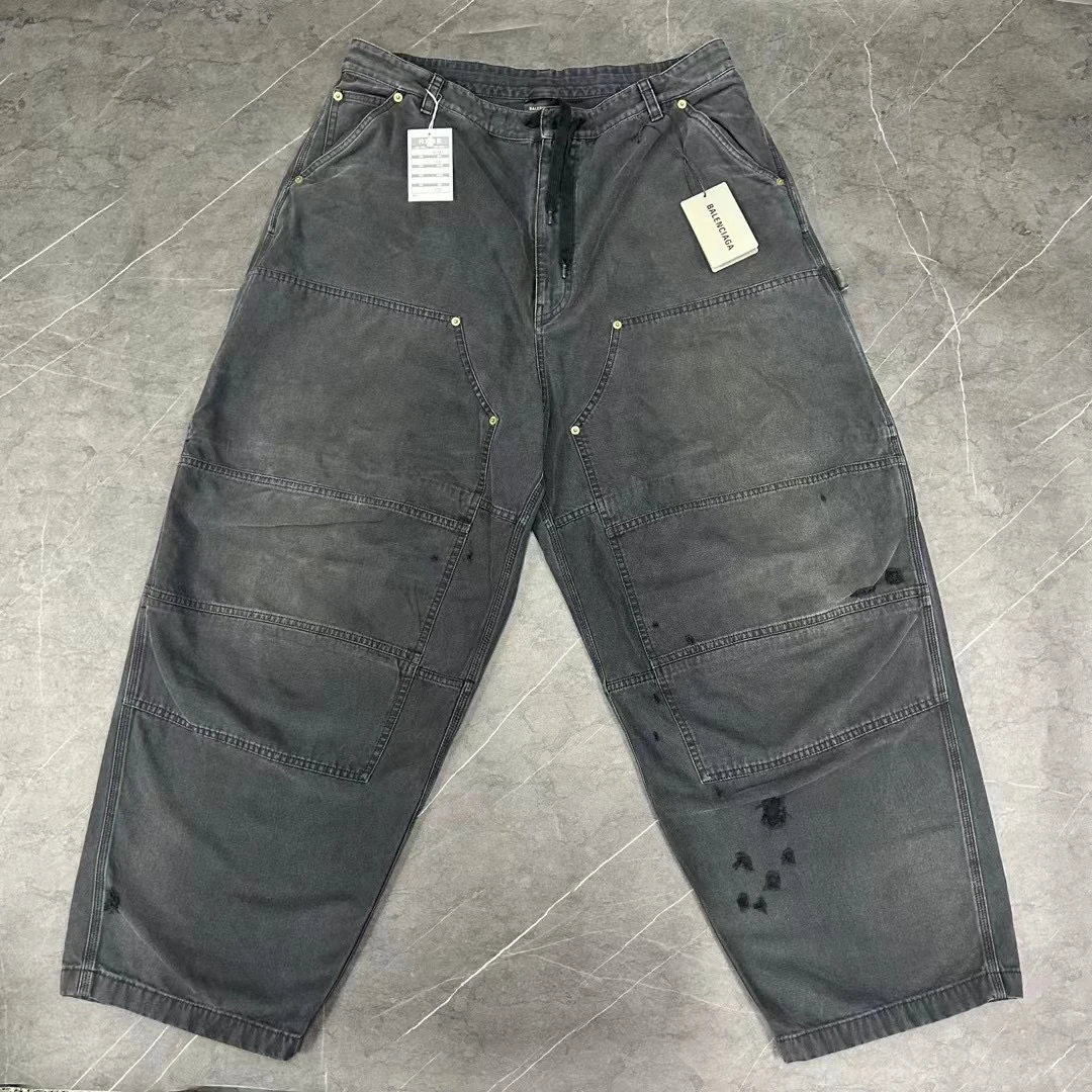 99新 Balenciaga/巴黎世家 46码 24FW 做旧伐木长裤