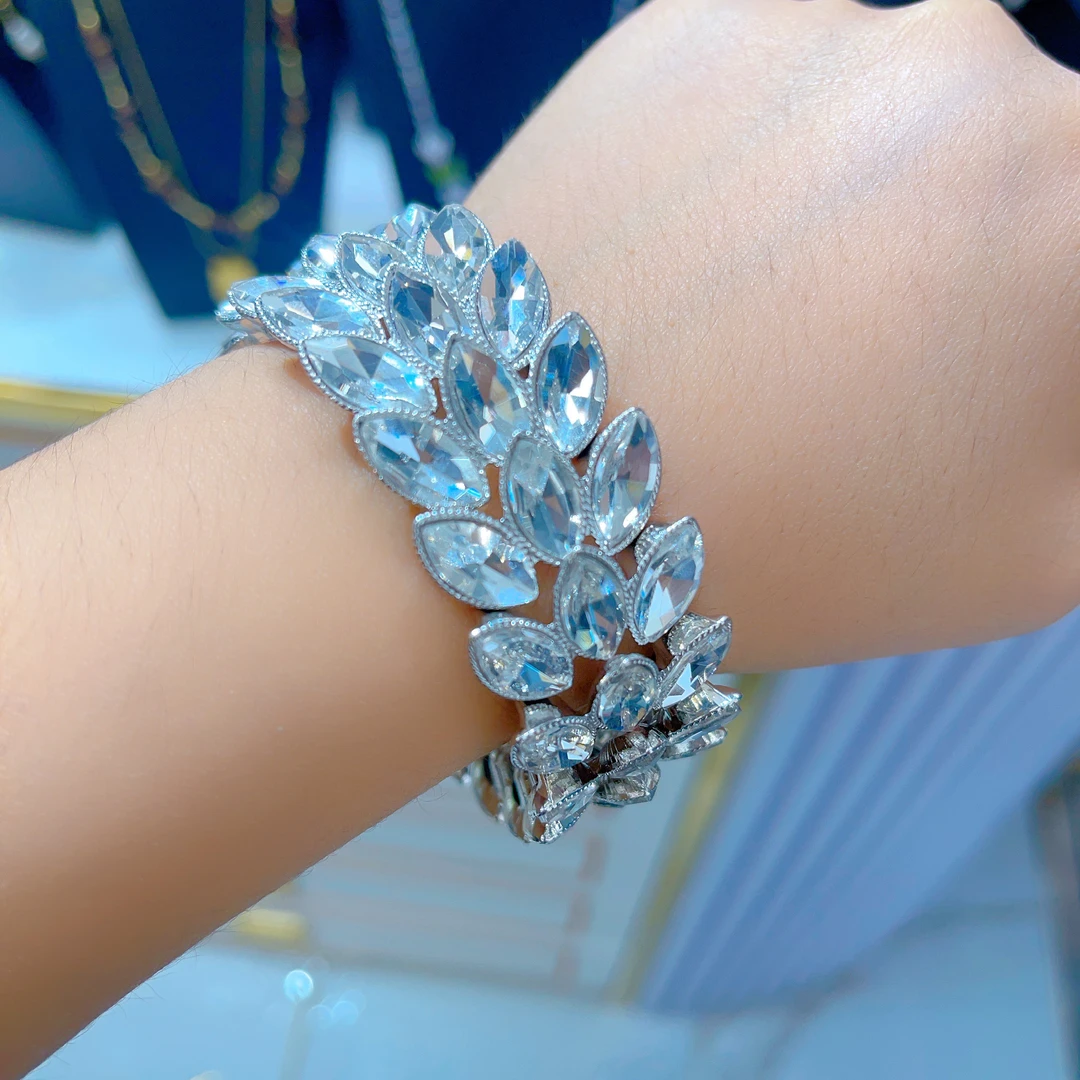 钛钢手链 1763满钻手链爆款白搭时尚有弹力百搭