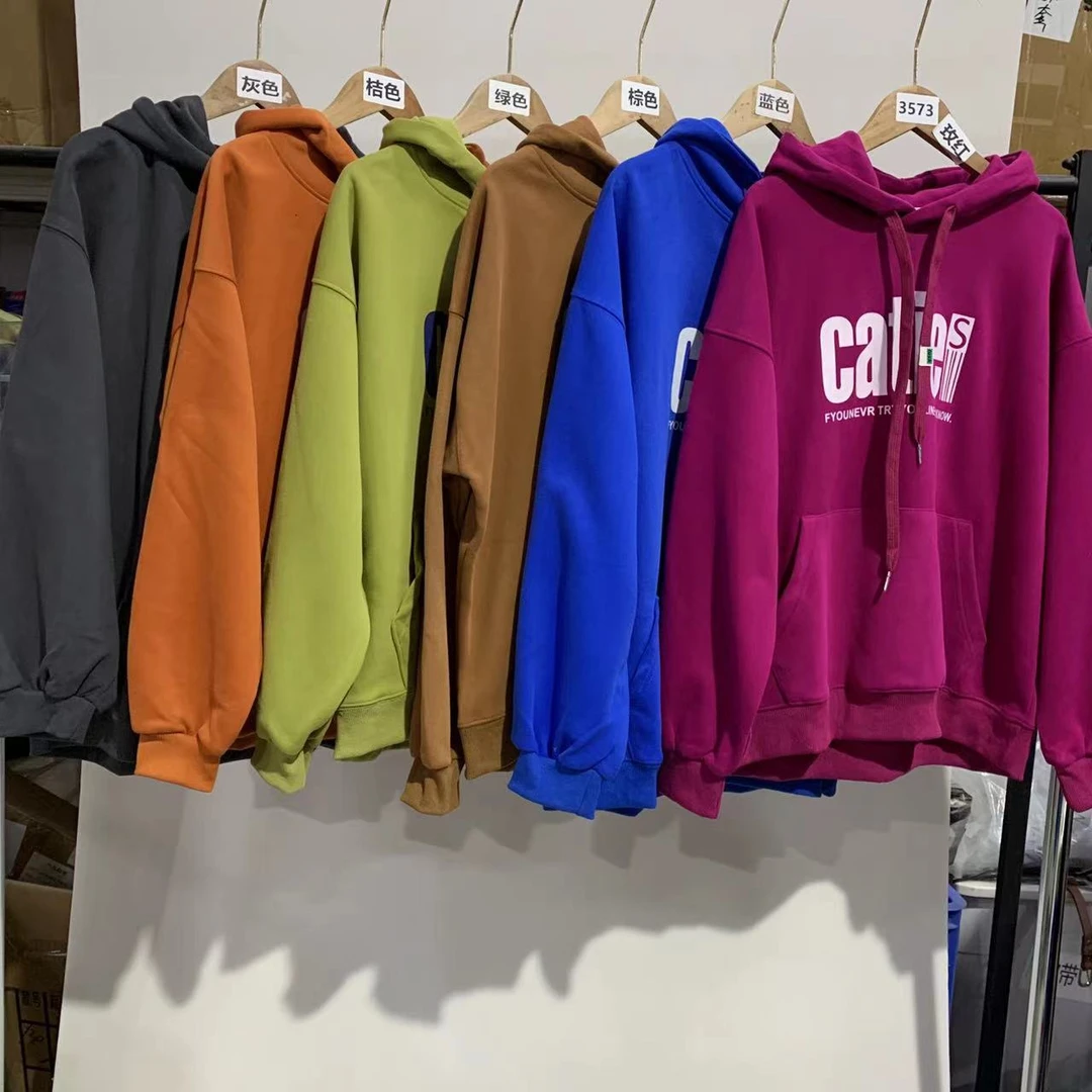 3573号#百搭韩系连帽印花字母卫衣单里