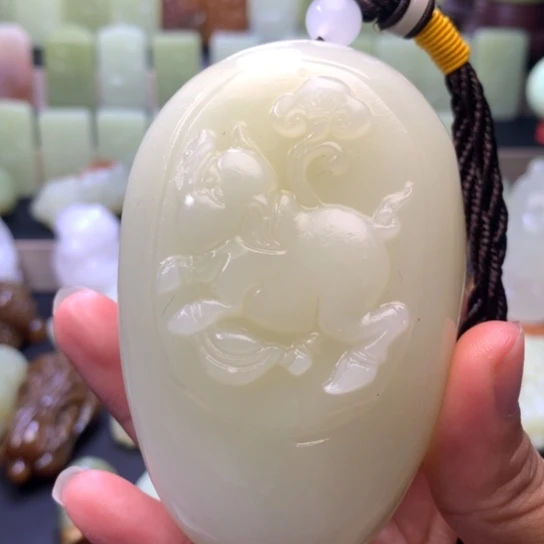 石材方解石手把件