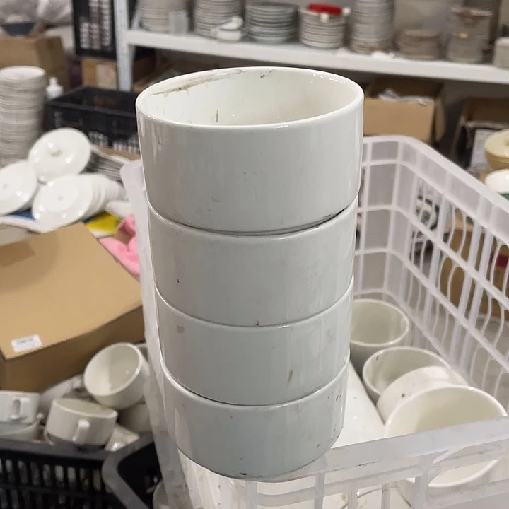 瓷片强化瓷9.5厘米小碗4个 微瑕