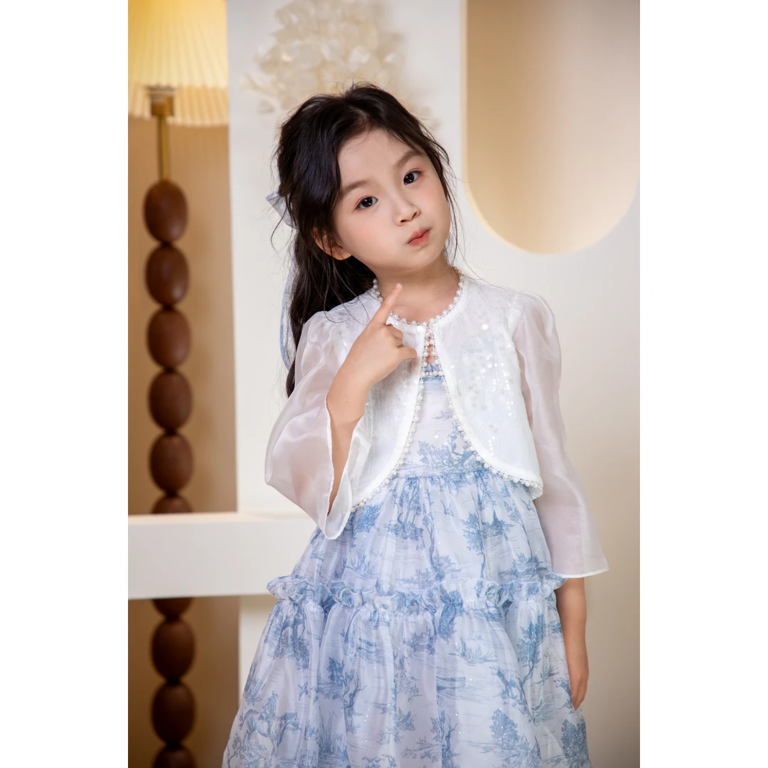 童一密度女童夏季款亮片防珍珠外套WT033