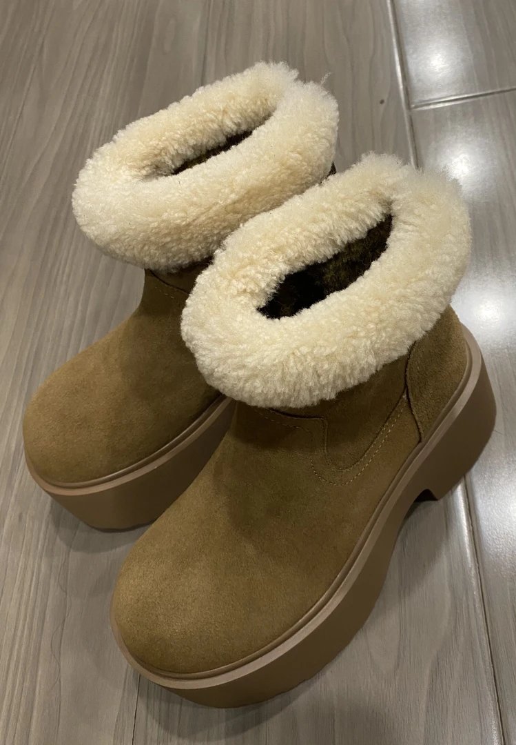 冬冬季保暖后拉链短靴百搭棉鞋雪地靴时尚加绒平底加厚筒靴