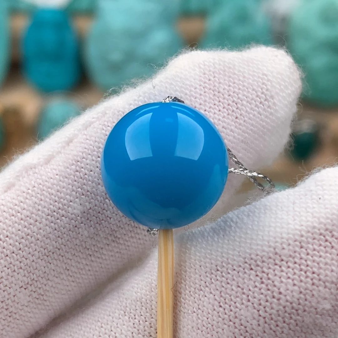 绿松石配饰未镶嵌圆珠卡13.4