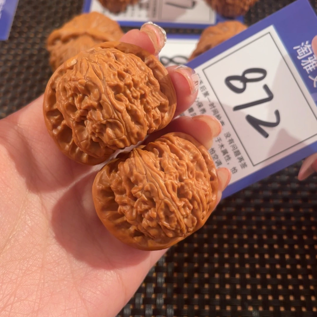 文玩核桃把件872号40尺闷白