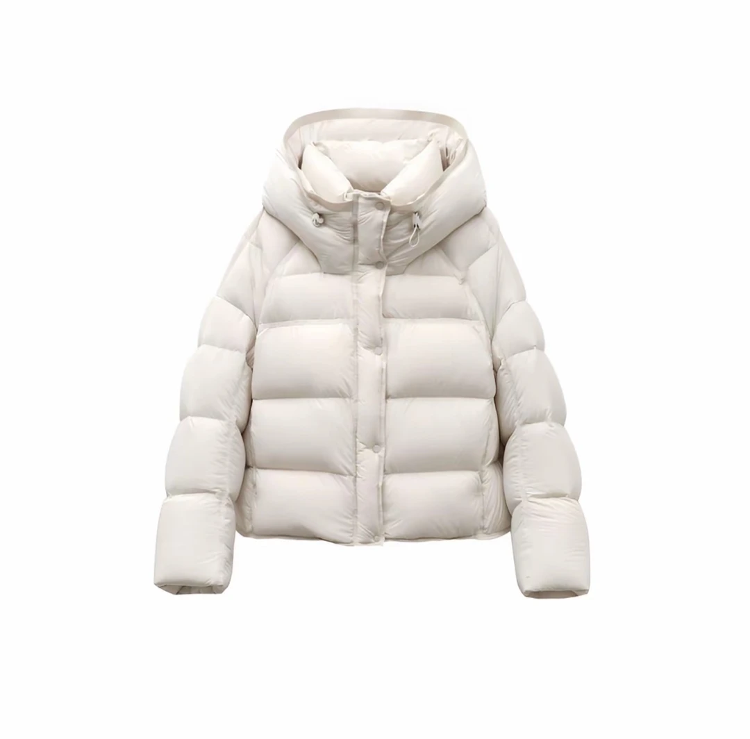 90泡芙云朵短款加厚连帽时尚鹅绒百搭潮流休闲网红女款宽松ins10