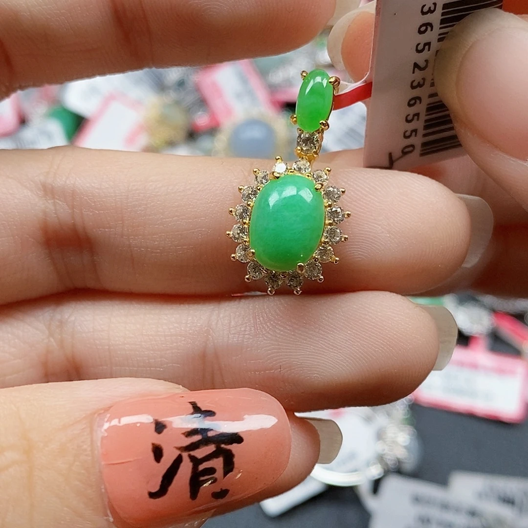 翡翠银S925镶嵌戒指