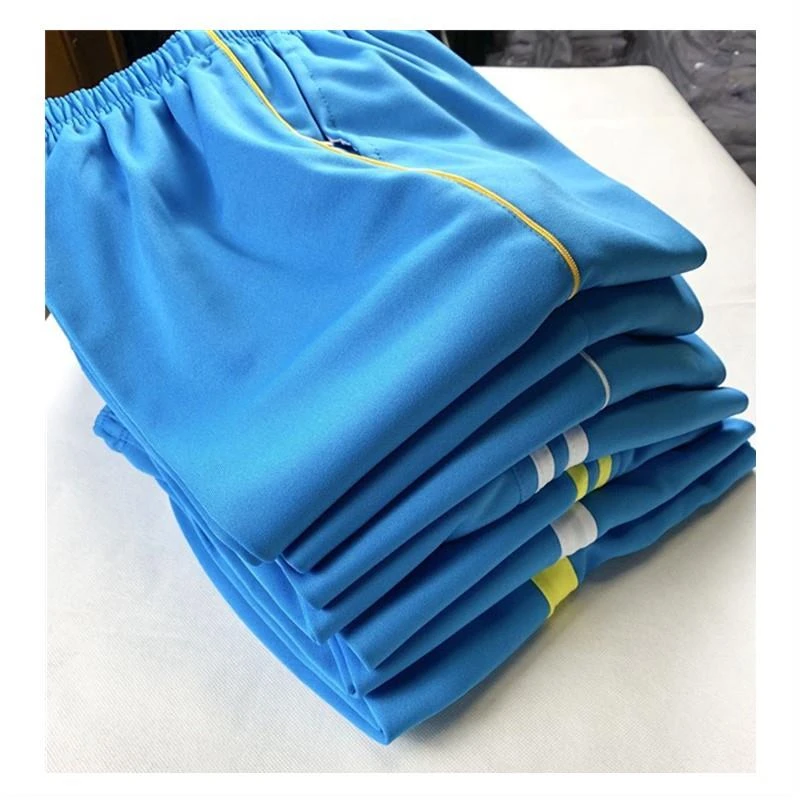 校服裤子天蓝色两道杠男小学生中学生宽松春秋夏季薄款蓝色校裤女