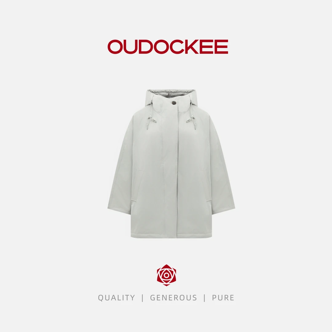 OUDOCKEE 鸥鸥【土耳其】韩版条纹拼接百搭工装羽绒外套 853092