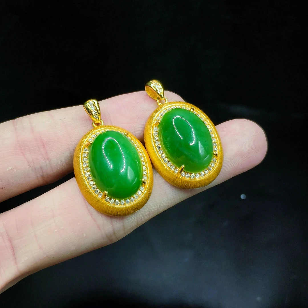 S925银和田玉鸽子蛋吊坠赠链J3【多样性发其一】约18-13mm