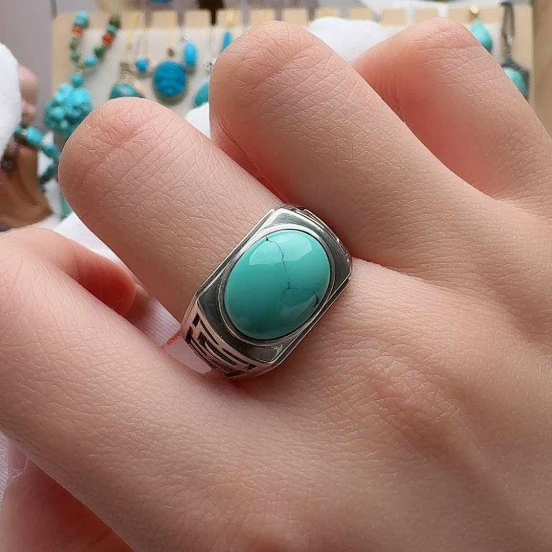 绿松石珠宝奇石银S925镶嵌