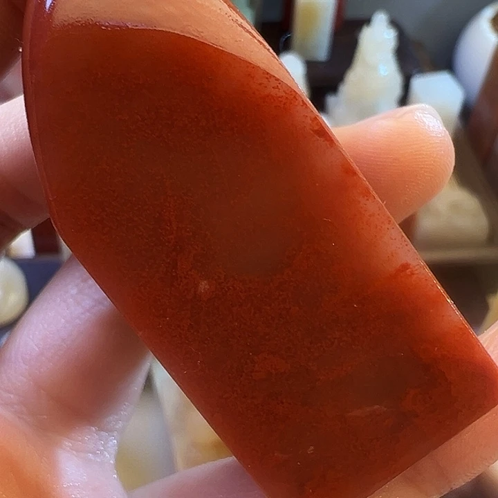 用***7印石寿山石水冻桃花玻璃底