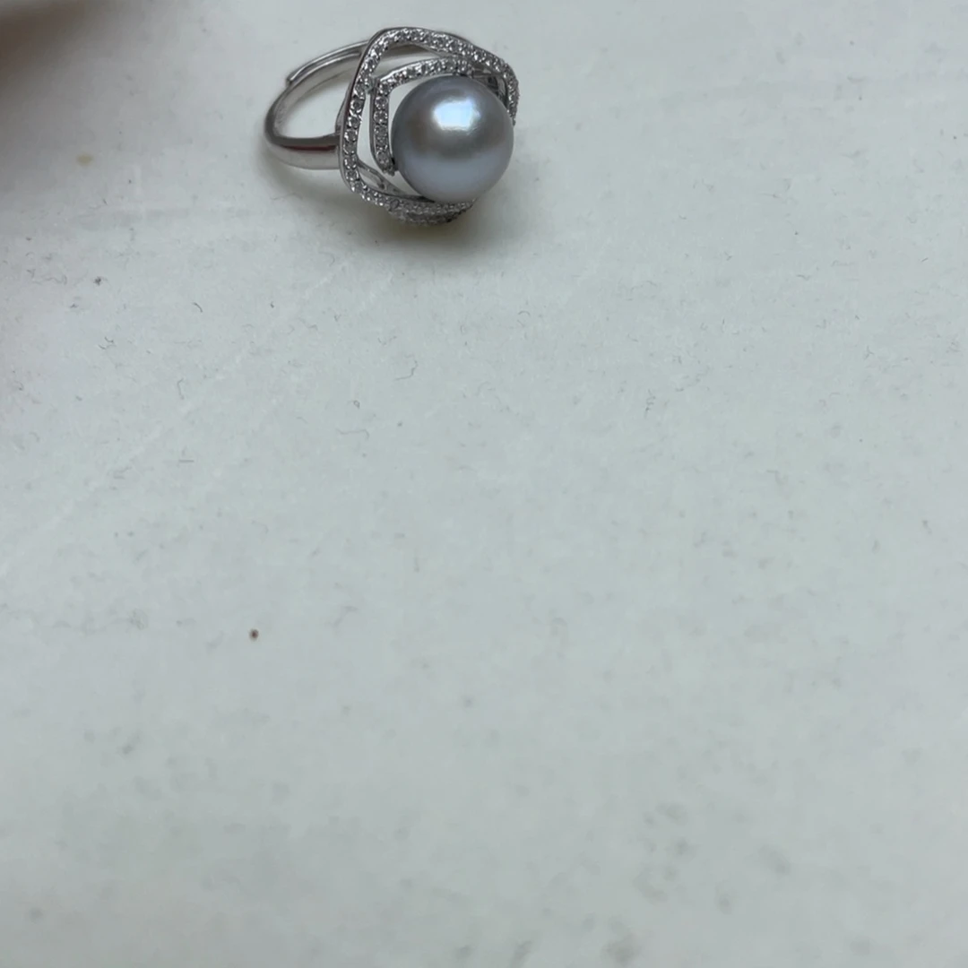 银S925镶嵌海水珍珠戒指