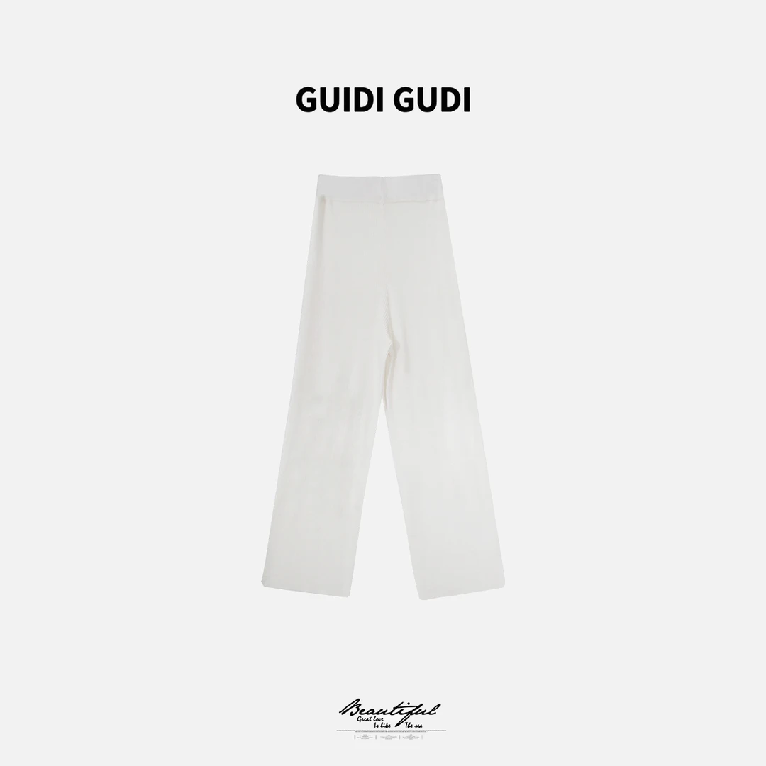 GUIDI GUDI【如初见】慵懒垂感显瘦休闲裤/黄加蓝