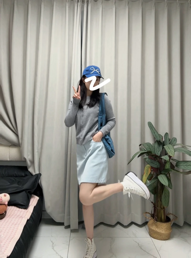 2025早春新款韩系套装洋气开衫温柔知性女装+牛仔裙