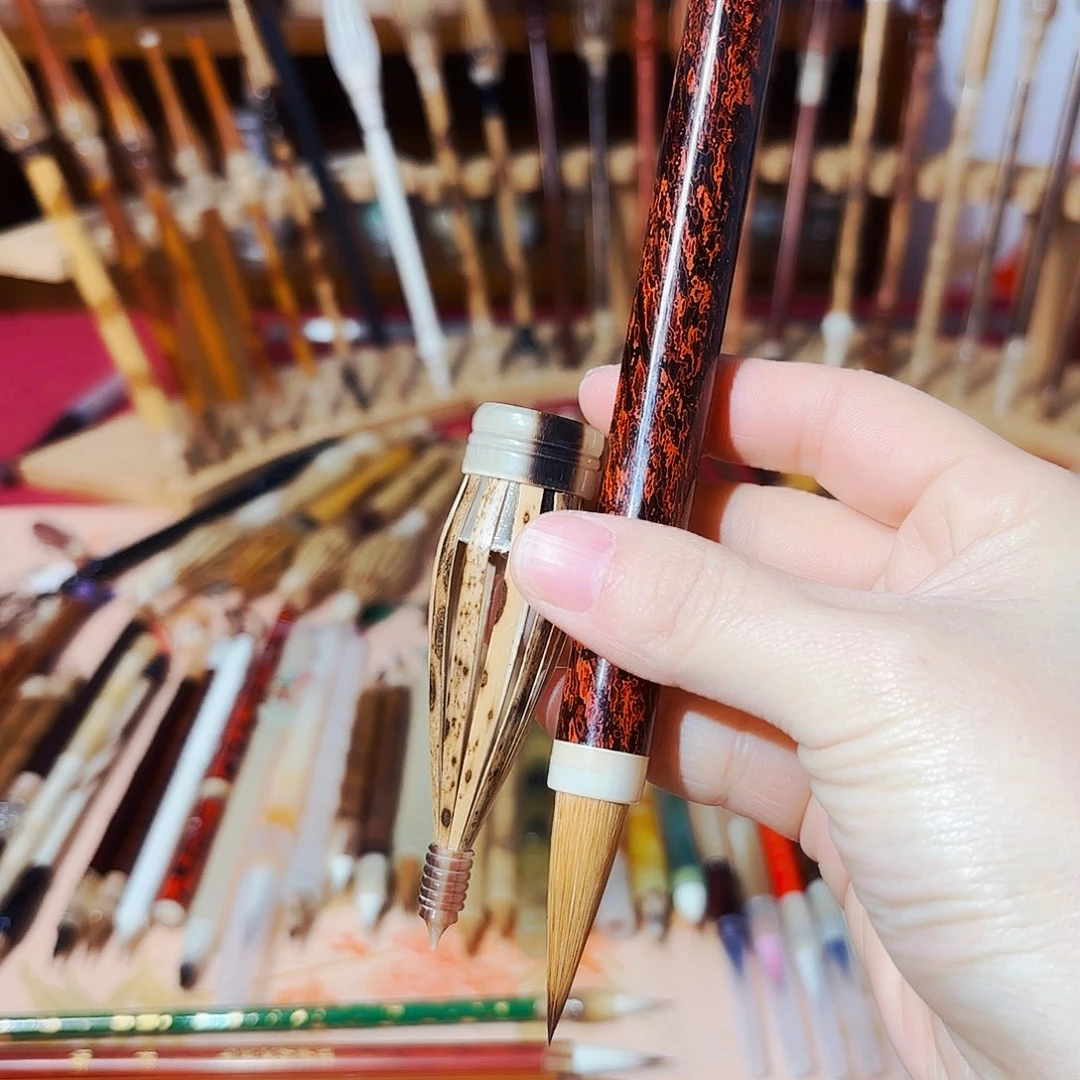 闪1（年末清仓）纯狼毫大漆仿唐出峰3.7口径0.9