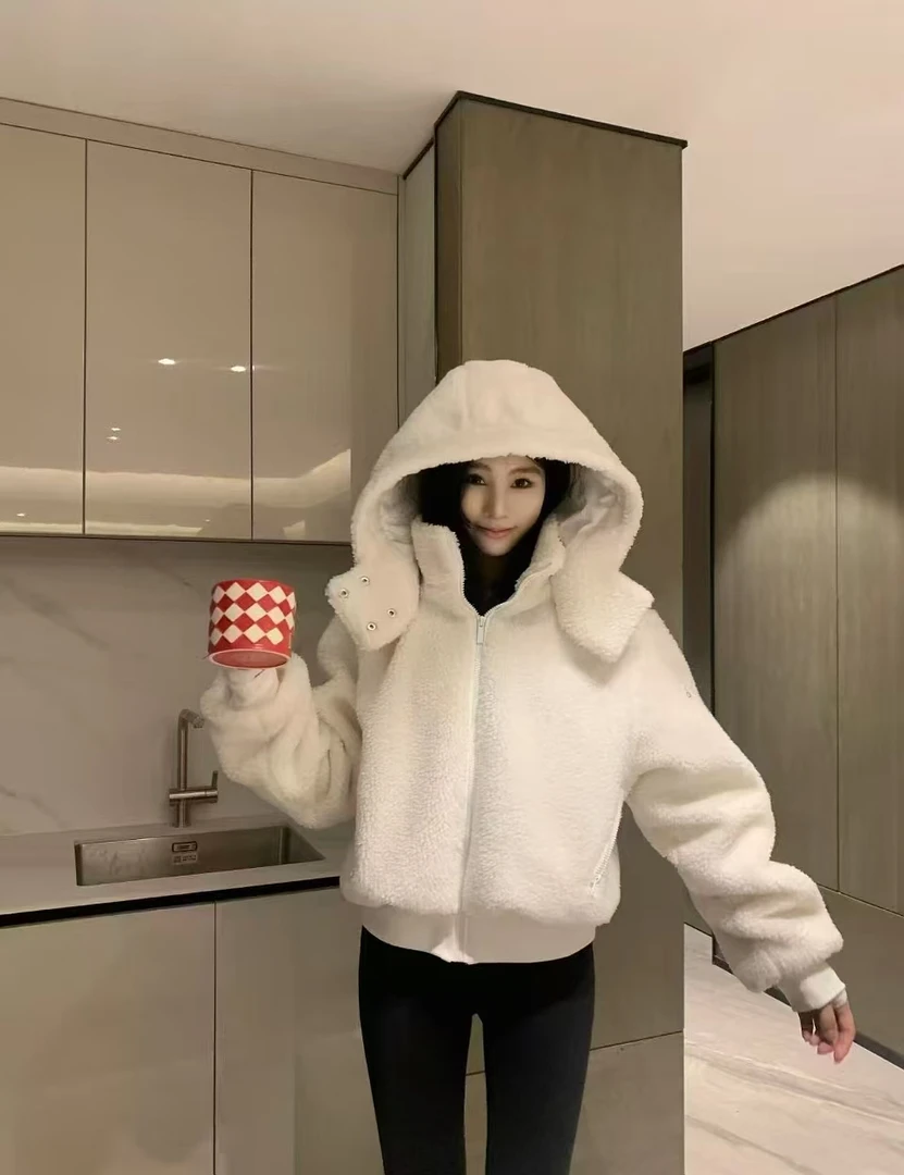 连帽可拆卸拉链2025年秋季短外套加厚百搭时尚保暖