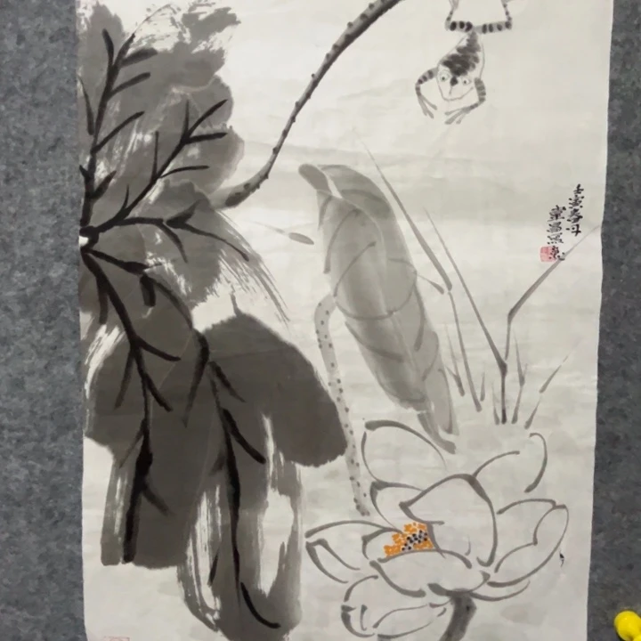 带灯款淄博大鱼书画艺术