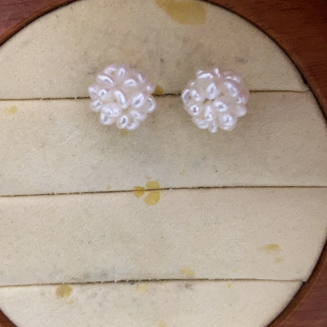 银S925镶嵌耳饰淡水珍珠